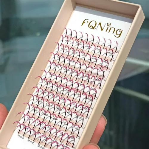 Miniatura 16 de Extensiones de pestañas con purpurina láser, 12 colores de larga duración, brillantes individuales, extensiones de pestañas, suministros Mezcla