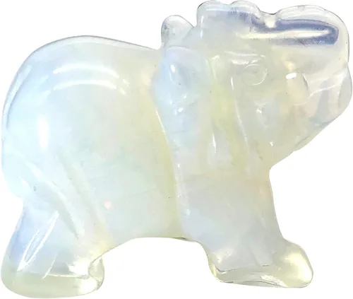 Miniatura 12 de Fekuar Figuras de elefante de cristal curativo talladas a mano de 1.5 pulgadas, escultura de estatua de animal de bolsillo de la suerte, decoración