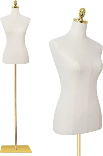 Maniquí de torso para vestido con forma de 40.55-73.23 pulgadas de altura ajustable, modelo femenino para exhibición, cuerpo de maniquí con soporte