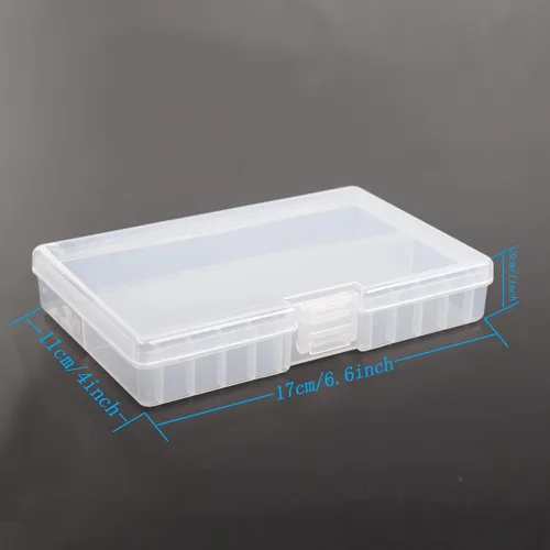 Miniatura 4 de Caja de almacenamiento de baterías, caja organizadora portátil de pilas AA con capacidad para 48 pilas AA, plástico aislante color transparente