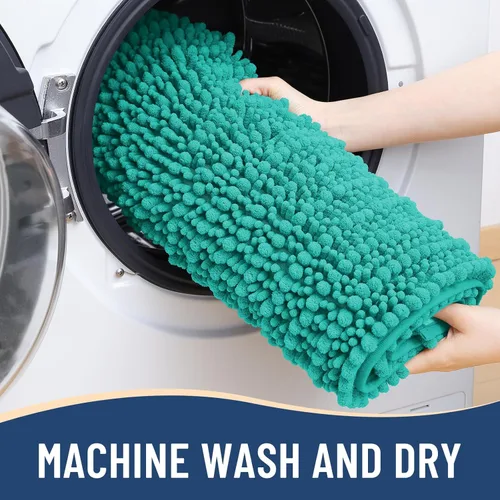 Miniatura 7 de Arotive Tapete para baño de felpilla de lujo, extra suave, grueso, absorbente, esponjoso, antideslizante, se puede lavar y secar a máquina, tapetes