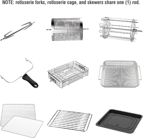 Miniatura 7 de GoWISE USA GW44800-O Freidora de aire eléctrica de lujo de 12.7 cuartos de galón, 15 en 1, con asador y deshidratador + 50 recetas QT, negro/plata