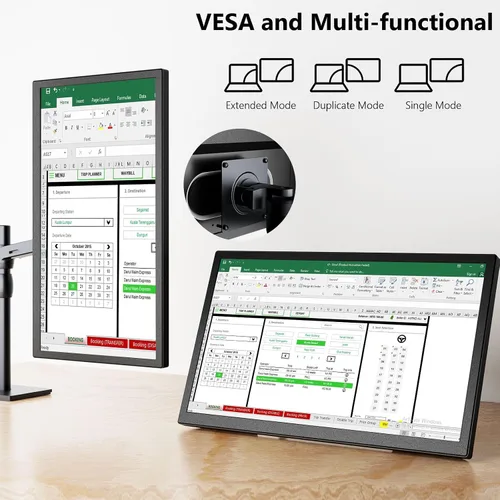 Miniatura 6 de Monitor portátil grande de 21.5 pulgadas para laptop, FHD 1080P 75Hz VESA compatible con USB-C HDMI, extensor de computadora para trabajar