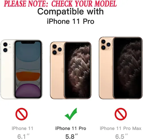 Miniatura 2 de YmhxcY Funda para iPhone 11 Pro, a prueba de golpes, a prueba de caídas, a prueba de polvo, a prueba de caídas, 3 capas, duradera, funda de teléfono