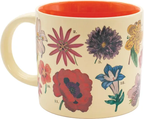 The Unemployed Philosophers Guild Taza de flores transformadoras de calor que cambian de color, añade café para revelar 18 especies florales, viene