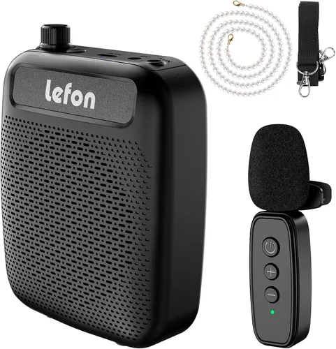 TRELC Amplificador de Voz Inalámbrico con Micrófono Lavalier, Altavoz de Solapa Inalámbrico Portátil Recargable con Clip para Profesores, Reducción