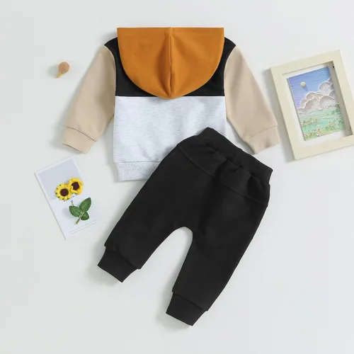 Miniatura 7 de FYBITBO Conjunto de sudadera de otoño e invierno para bebé, sudadera y pantalones deportivos