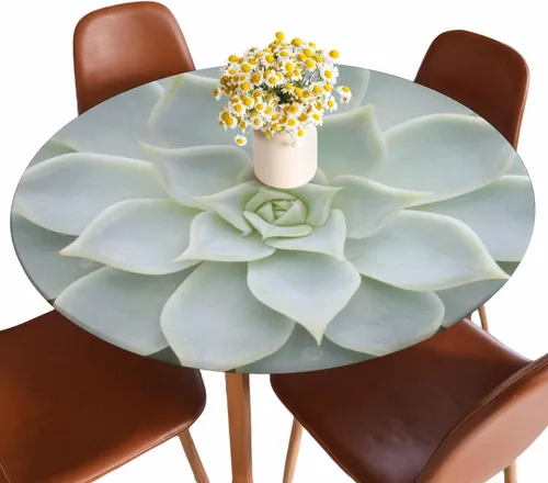 Miniatura 19 de Mantel de ajedrez blanco y negro con cuadrículas redondas, planos, abstracto, impermeable, lavable, para mesa de comedor ajustable de 40 a 44