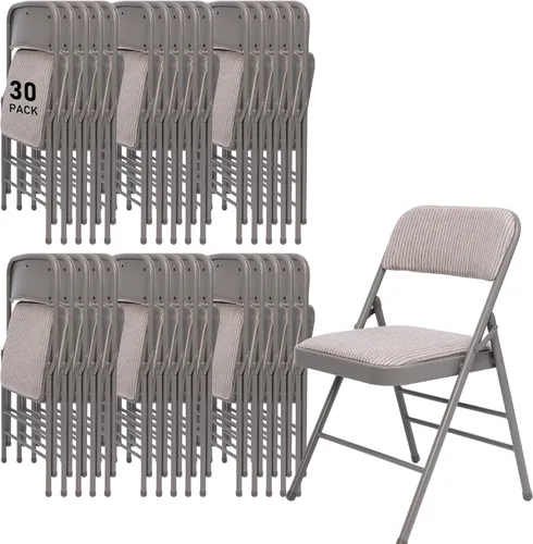 Miniatura 21 de SEALAMB Paquete de 4 sillas plegables con asiento cómodo, marco de metal resistente, sillas apilables portátiles para bodas, fiestas, oficina
