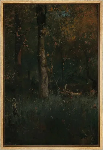 Miniatura 16 de SIGNFORD Lienzo enmarcado para pared, pinos sepia, bosques, bosques, naturaleza, ilustraciones de área silvestre, arte digital, arte moderno
