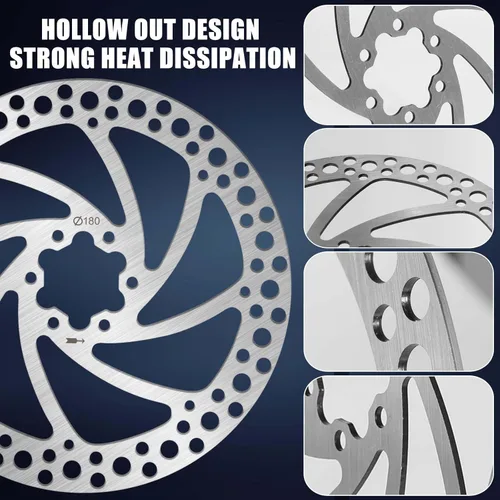 Miniatura 2 de BUCKLOS - Rotor de freno de disco MTB de 140 mm, 160 mm, 180 mm, 203 mm con 6 pernos, rotores de freno de bicicleta de acero inoxidable con Plateado