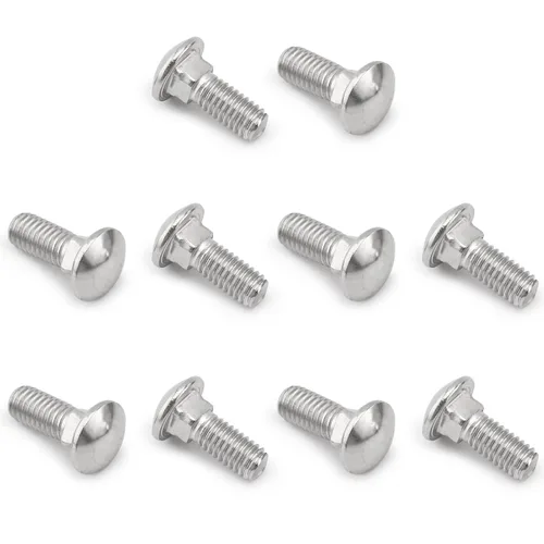 Miniatura 8 de MroMax 50 pernos de carro M6x12mm cabeza media redonda cuello cuadrado pernos sujetadores de acero inoxidable 304 cuello carro perno tono plateado