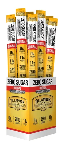 Tillamook Country Smoker Salchichas ahumadas sin azúcar, aptas para dieta cetogénica, original, 1.25 onzas, 24 unidades