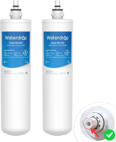 Waterdrop FQK1R, GXULQR - Filtro de repuesto para debajo del fregadero, certificado NSF/ANSI 42 372, repuesto para cabezal hexagonal GE SmartWater