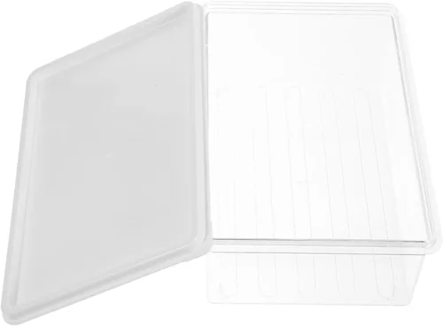 Luxshiny Recipiente de almacenamiento de tocino para nevera, soporte de tocino, 40.6 fl oz, protector de carne, cortes en frío, conservador de queso