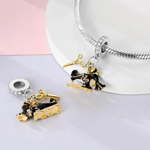 Miniatura 15 de Pandach Dijes colgantes de plata de ley 925 para pulseras y collares, dijes colgantes de Madonna con cuentas de girasol, joyería para mujer
