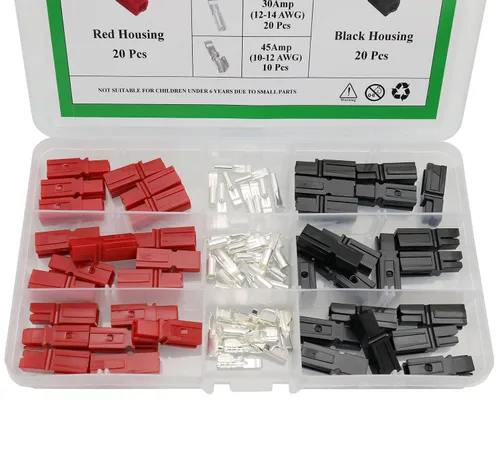 Miniatura 3 de 80 unids Power Terminales Connectors15/30/45 AMP 600V Power Connector Battery Plug+terminales Rojo Negro