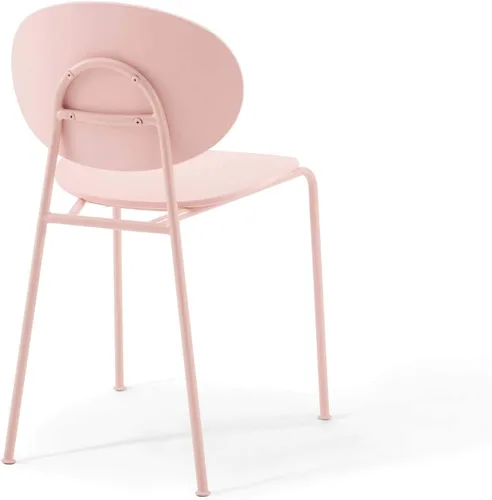 Miniatura 8 de Modway Palette - Silla moderna de plástico moldeado para comedor, color rosa, juego de 2, viene totalmente montada