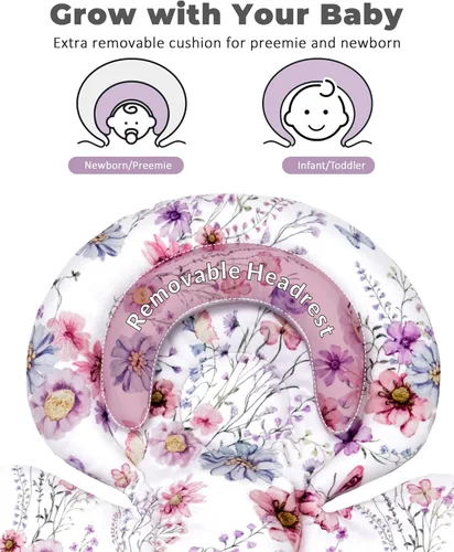 Miniatura 4 de TinlyFinly inserto de asiento de coche para bebé con almohadilla extra para prematuros a niños pequeños, inserto reversible para asiento de coche