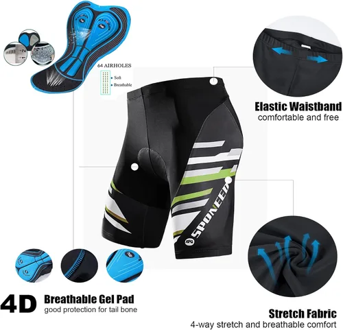Miniatura 4 de sponeed - Pantalones cortos de bicicleta para hombre