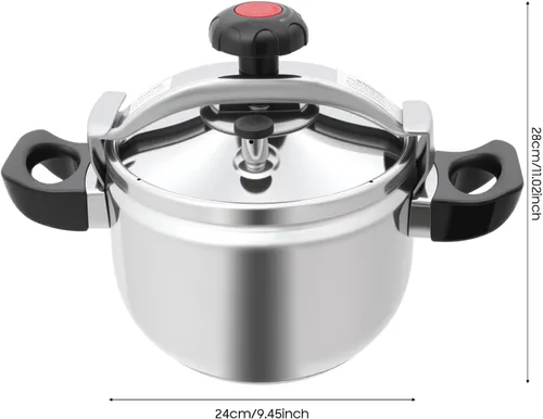 Miniatura 2 de Olla a presión de acero inoxidable 201 de 5L, 7L/4.54 cuartos de galón, 60 Kpa, pequeña olla a presión antideslizante para cocina, hervir y guisar
