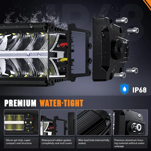 Miniatura 6 de Nilight Barra de Luz LED con DRL Ámbar de 16 Pulgadas 120W Luz Todoterreno Anti-Deslumbrante Combo Inundación Punto LED Luz de Conducción IP68