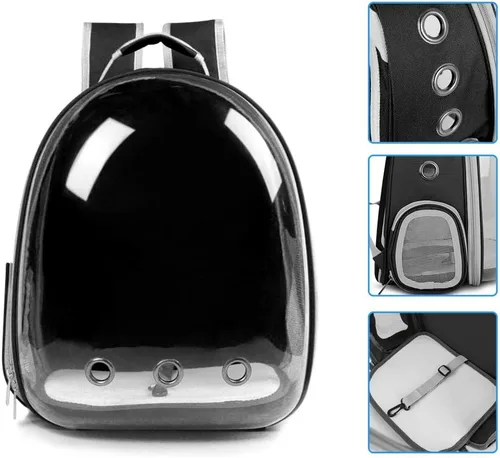 Miniatura 4 de Mochila para llevar a tu mascota (gatos, perros, conejos, etc.), aprobada por aerolíneas, mochila transparente con cápsula y ventilación