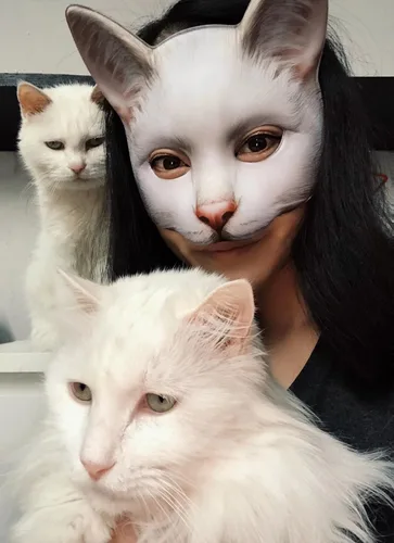 Miniatura 4 de 1 máscara de gato realista de Halloween, máscara de gato para Halloween, Navidad, Pascua, accesorio de fiesta de disfraces