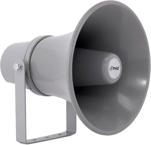 Pyle Altavoz de bocina PA para interiores y exteriores, megáfono de sonido compacto de potencia de 20 vatios de 9.7 pulgadas con frecuencia de 400