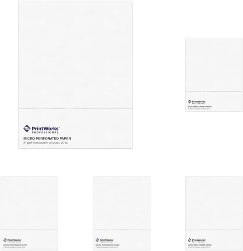 Miniatura 20 de PrintWorks Papel perforado profesional de 3 partes de 8.5 x 11 pulgadas, perfecto para W-2, 1099 y uso llamativo, fabricado en los Estados Unidos