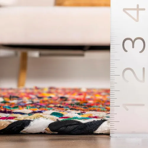Miniatura 9 de nuLOOM Tammara Multicolor, 2 pies 8 pulgadas x 16 pies, trenzado a mano, bohemio, algodón, suave y acogedor, alto tráfico, resistente a las manchas