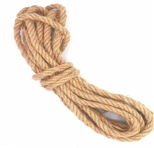 Cuerda de cáñamo 100% natural de yute cuerda de cáñamo fuerte para manualidades, jardinería, hamaca, decoración, cuerda duradera de 0.236 in, 0.315