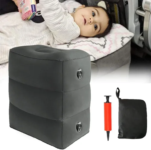 Almohada inflable para reposapiés de viaje, altura ajustable para viajes aéreos, cama de avión infantil, artículos esenciales de viaje, hogar,