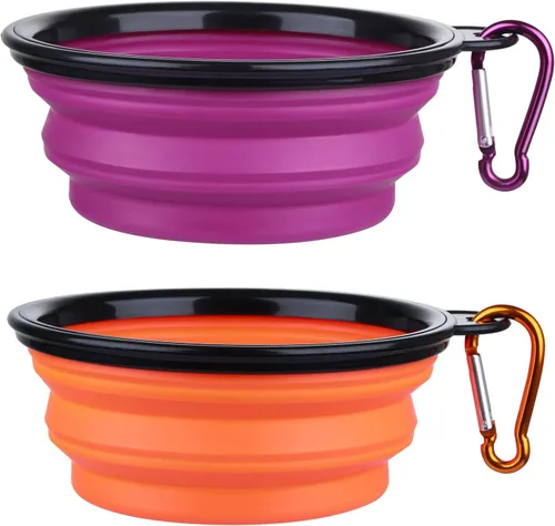 Miniatura 23 de Tazón para Perros Cuencos Plegables para Mascotas, Paquete de 2 Cuencos Plegables de Agua para Perros para Gatos y Perros, Plato Portátil de Verde +