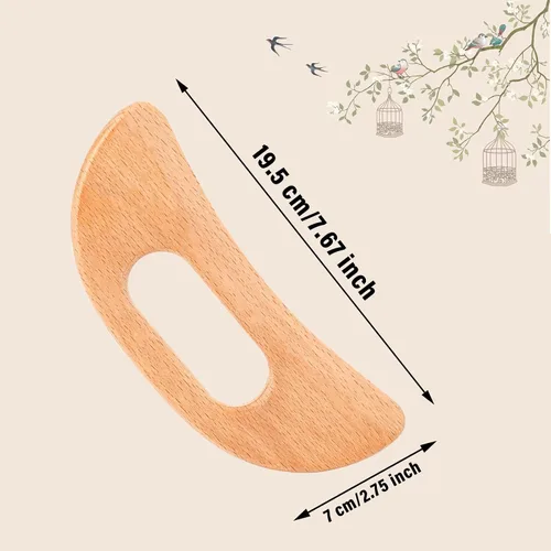 Miniatura 3 de Body Gua Sha Tool Masajeador de drenaje linfático de madera, herramienta de masaje Gua Sha, herramienta de masaje para raspar muscular, tablero