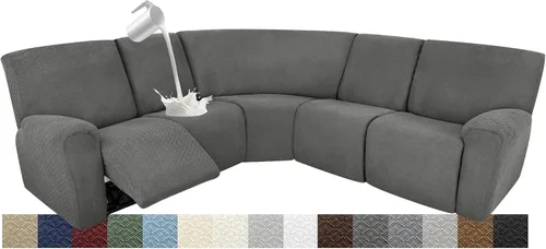Miniatura 15 de Fundas impermeables de sofá reclinable modular para sofás reclinables, lavable en forma de L, para perros, fundas elásticas para sofá reclinable