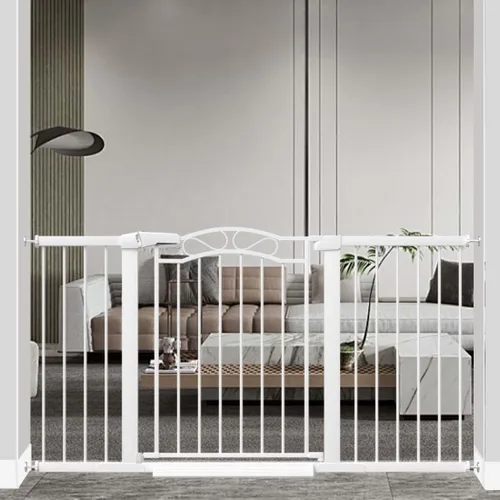 Miniatura 12 de Fairy Baby Puerta de bebé extra ancha de 29.5 a 40.5 pulgadas, puerta de seguridad infantil de metal para niños o mascotas, puertas largas