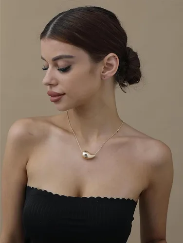 Miniatura 5 de Collar de gota, con forma de lágrima, chapado en oro de 14 quilates, hipoalergénico con dije de gota de agua para mujer