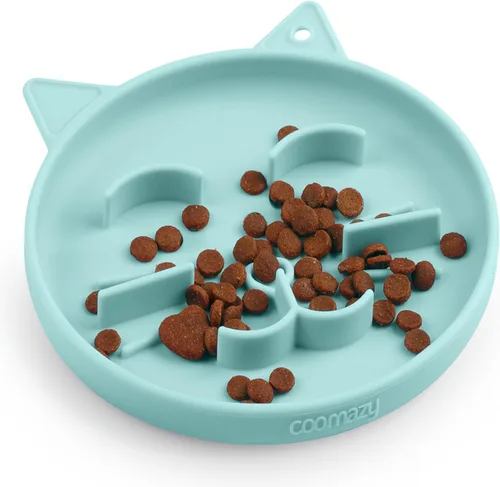Miniatura 20 de Coomazy Cuencos de silicona de alimentación lenta para perros y gatos, juguete interactivo para mascotas para entrenamiento de alimentos