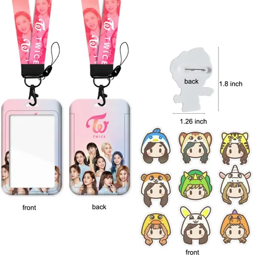 Miniatura 6 de Juego de regalo de dos veces, incluye mochila con cordón, collar, aretes, pulseras, pasadores de botón, soporte de identificación con cordón