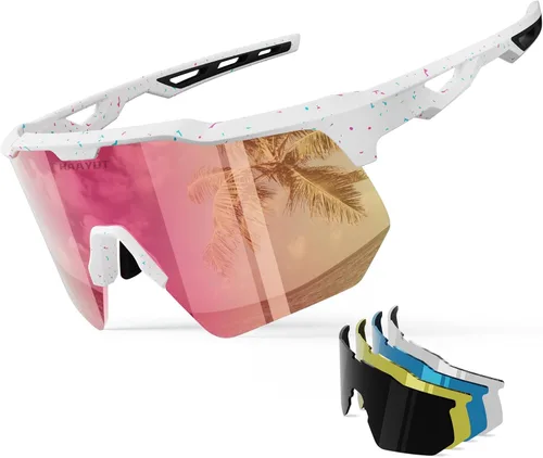 Miniatura 9 de HAAYOT Gafas de sol deportivas polarizadas para hombres y mujeres, jóvenes, béisbol, ciclismo, correr, softbol, ciclismo, 5 lentes