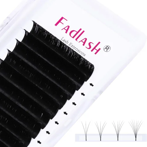Miniatura 18 de FADLASH Extensiones de pestañas con rizo D, 0.07 mm, bandeja mixta fácil de usar, pestañas de volumen 2D-10D, autoaplicables, 15-20 mm