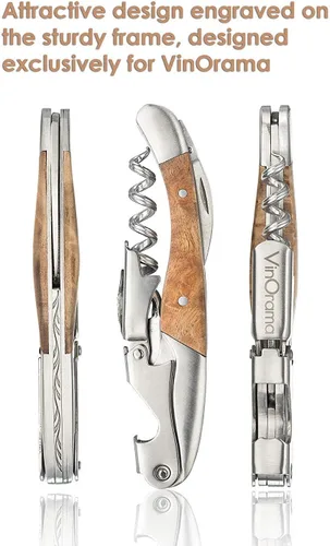 Miniatura 4 de Abrebotellas de cerveza 3 en 1 con mango de palisandro, sacacorchos y cortador de papel de aluminio, la mejor opción de camareros profesionales