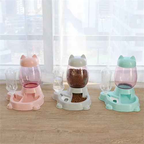 Miniatura 4 de Utaomld Comedero automático para gatos, dispensador de alimentos y agua, color verde, estilo moderno, capacidad de 101.4 fl oz, perfecto