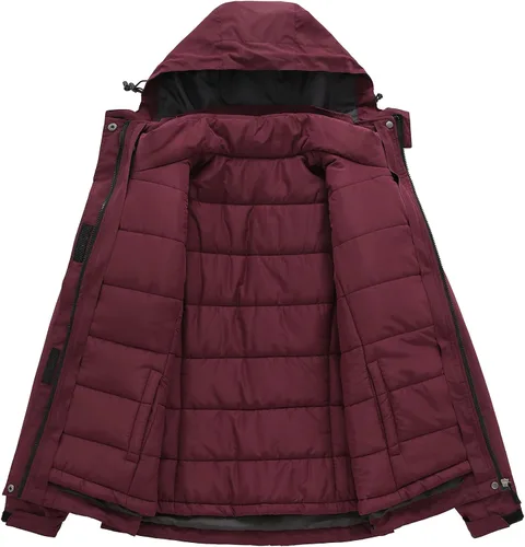 Miniatura 3 de PTSOC Womens 3 in 1 Waterproof Ski Jacket Warm Winter Snow Coat Windproof Hooded Snowboarding Raincoat