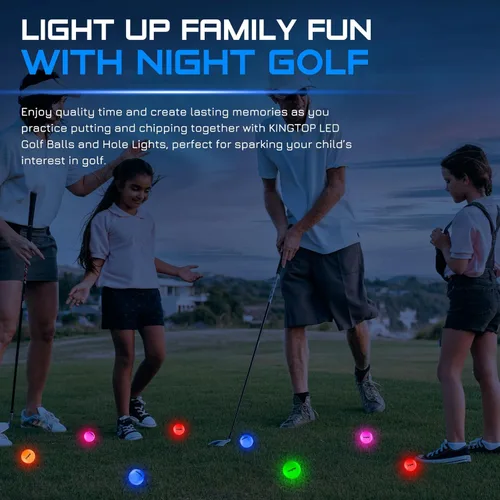 Miniatura 9 de KINGTOP Upgraded Glow in The Dark Golf Balls - Super Bright Light Up LED Golf Ball - with Glow Golf Tees and Storage Bag - Fun Night Golfing Gift