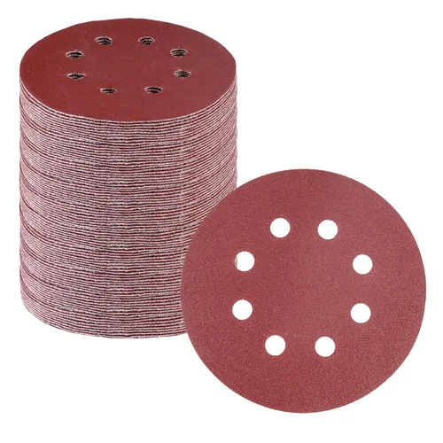 Miniatura 14 de WORKPRO Juego de discos de lija de 50 piezas – Papel de lija de 8 agujeros de 5 pulgadas, 5 grados, incluye 60, 80, 120, 240, 320 granos