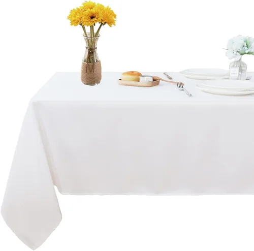 Miniatura 9 de Mantel rectangular – Mantel decorativo para banquetes, cocinas de fiesta, comedor, 400 hilos y 100% algodón centro y mantel de té, paquete de 5