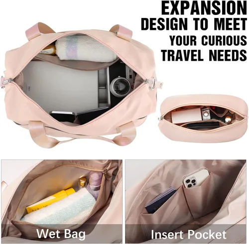 Miniatura 6 de LONG VACATION Juego de equipaje de 4 piezas de ABS hardshell TSA Lock Spinner Ruedas equipaje de mano en maleta, Rosado, Abs Hardshell Tsa Lock