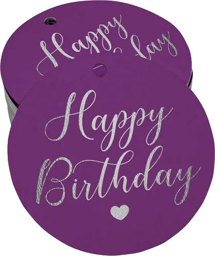 Miniatura 9 de Etiqueta de papel para colgar con texto en inglés «Happy Birthday» (50 unidades)